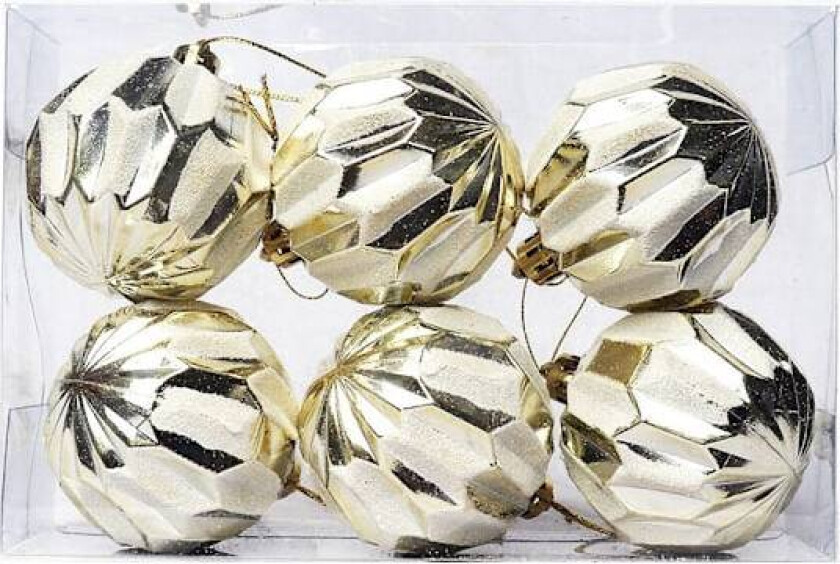 Set med 6 cm, håndmalte julekuler, juletrepynt, festdekorasjon til jul Aprikose