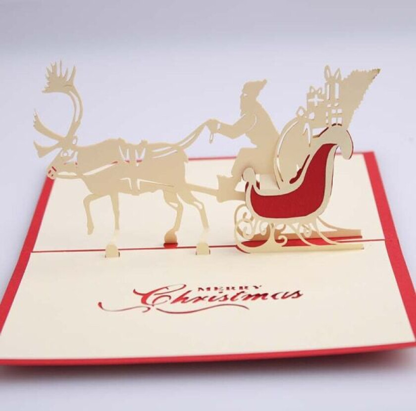5 stk 3d julehilsen kort tredimensjonalt gratulasjonskort