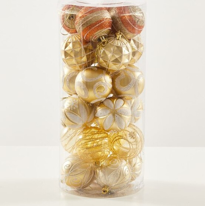 24 stk julekule ornamenter malt usynlig julekule