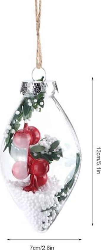 DIY Julekule Transparent Åpen Plast Hengepynt Hjemmedekor