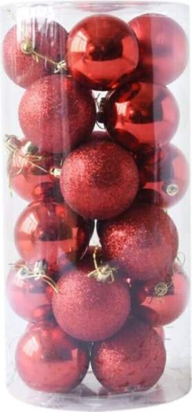 24 stk Julekuler Julebpynt Glansfull og Polert