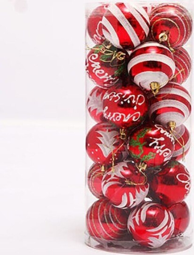 Julekuler, Juletrær Kuledekorasjoner for Juletrær Bryllupsfestdekorasjon (24 / Pakke, Malt Kule, 2.36 tommer 60 mm), Rød