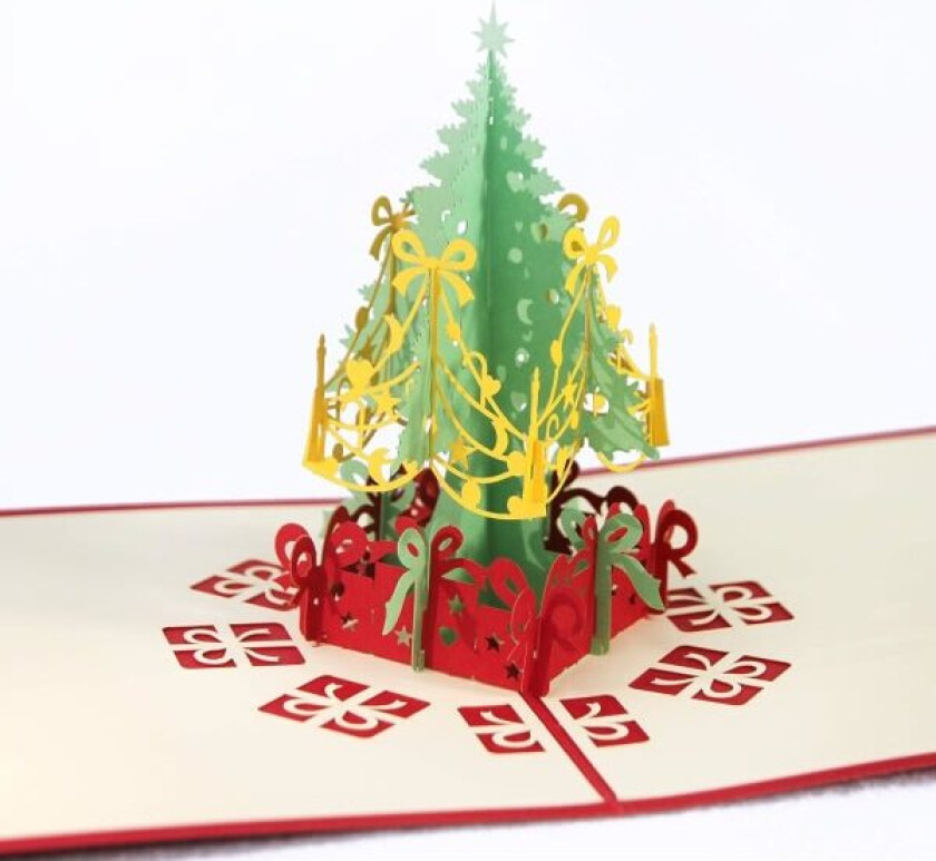 3D julekort popup-kort gratulasjonskort (juletre)