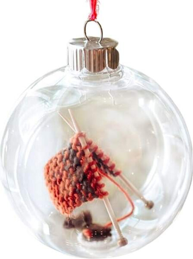Strikkede Julekulepynt - Strikking og Hekling Dekorativ Julekulepynt med Hengende Ring - Vinterfest Veggpynt Kuler for Hjemmet, B