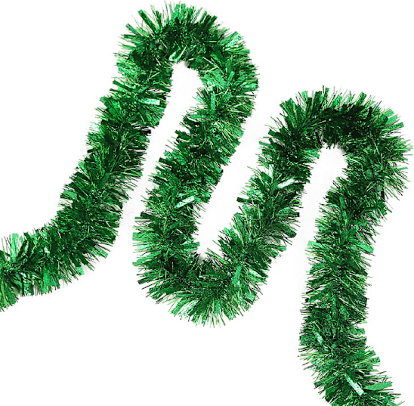 Pakke med julekrans, 2m lang juleglitterkrans, glitrende metallglitter, hengende dekorasjon for juletre, bryllupskrans, fest, Gr