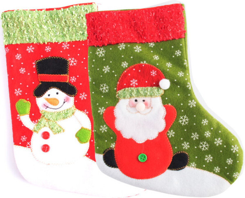 Julekuler, store julekulestrømper 18\" Santa Sno"