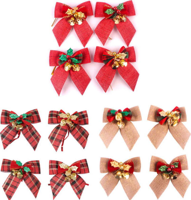 12 stk julebånddekorasjon, juletrebånd julekrans