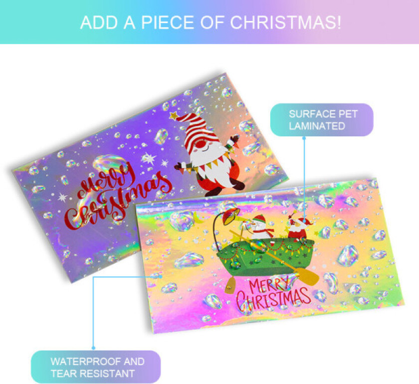 2 stk. God jul gratulasjonskort DIY fest invitasjonskort rai