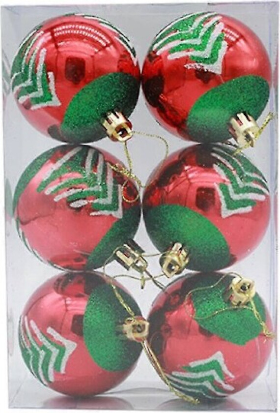 6 stk Julekulepynt til Juletreet, Hjemmefestdekorasjon