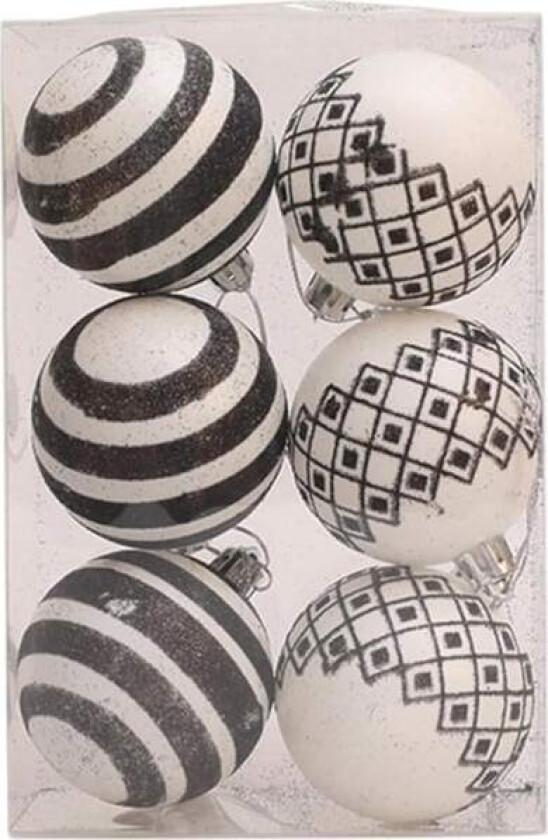 Sett med julepynt - 6 gjenbrukbare julekuler - Kulepynt i bulk 6 cm dekorativt anheng for familiesammenkomst b