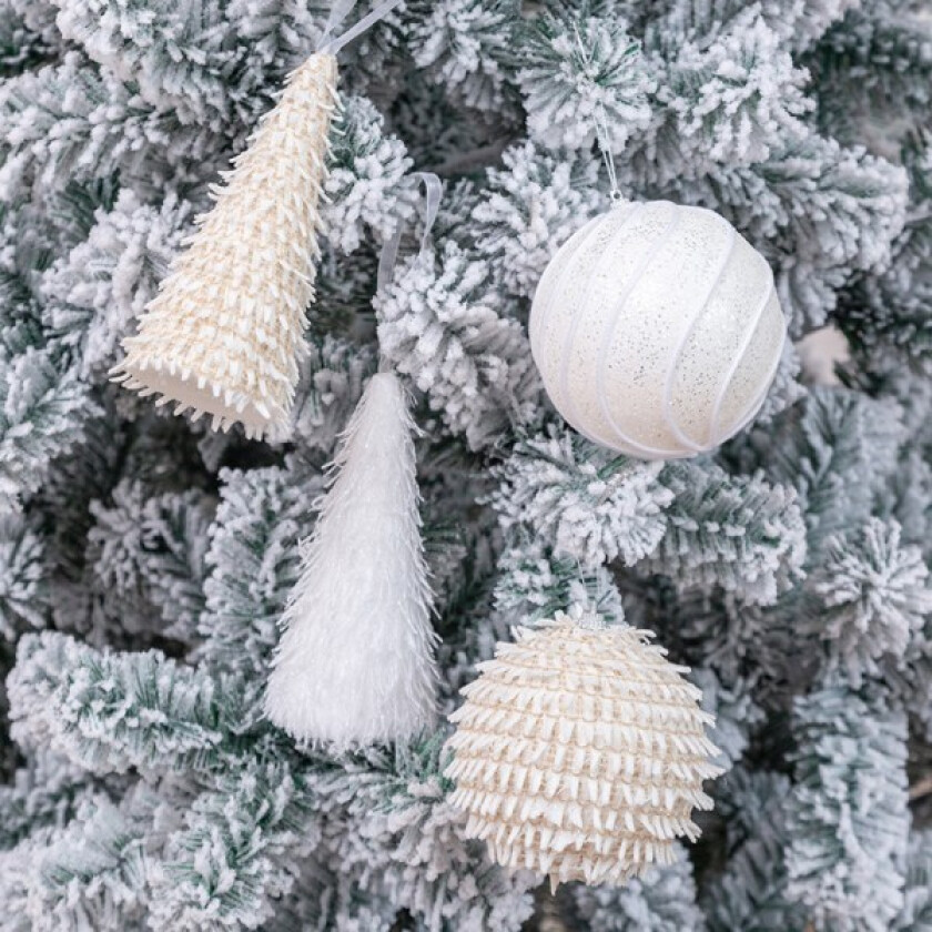 4 stk julekule snøfnugg julekule anheng jule T