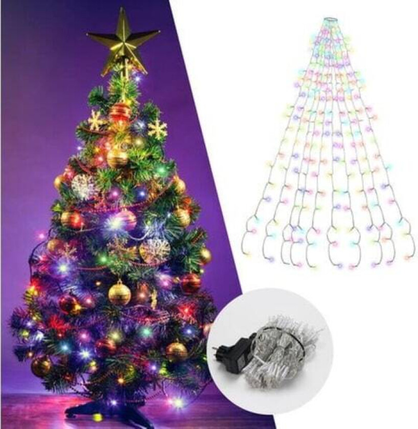 LED juletrelys 280 LED 2,8m Utendørs julegirlander med RGB-ring