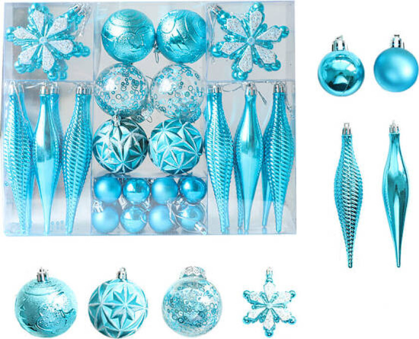 Julekulespynt, Uknuselige Julekulesett for Juletrepynt, Høytider, Hjem, Festpynt, Trepynt