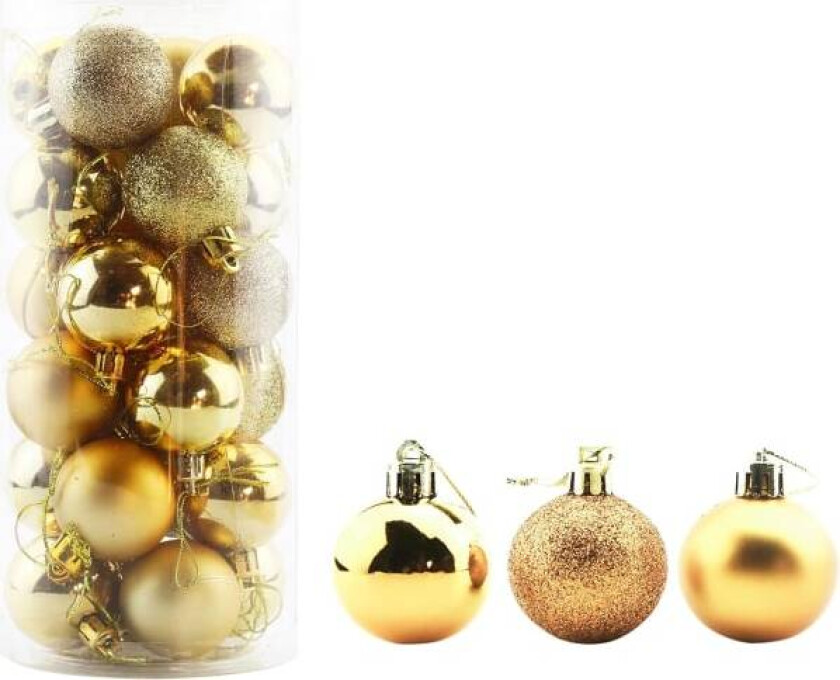 24 stk 1.57\" Små Julekulepynt Knusefrie Jule"