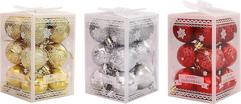 Sett med 3 julekuler til å henge - 18 stykker - til juletreet - ubruddbar - bryllupsfest