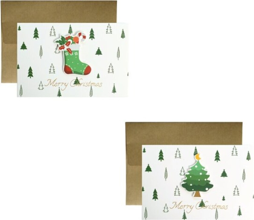 2 stk juleklistremerke gratulasjonskort folie gratulasjonskort Blessin