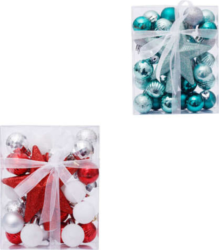 2 esker med julepynt 3 cm stjerne julekuler Sett for å henge på juletreet C