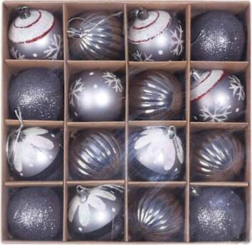 Julepynt, Juletrepynt, Julekuler, Lyse Fargede Kuler 6cm/12STK