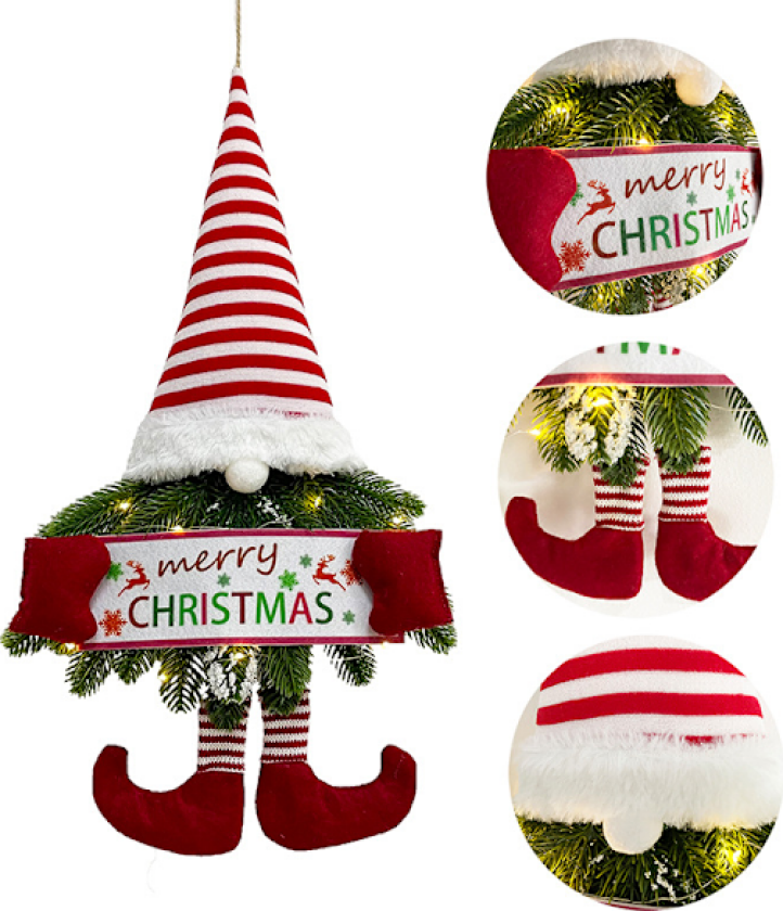 Julekrans Vinterkrans for Inngangsdør Jul Hengekrans for Hjem Gårdshus Hotell Dør Vindu Veggdekorasjoner