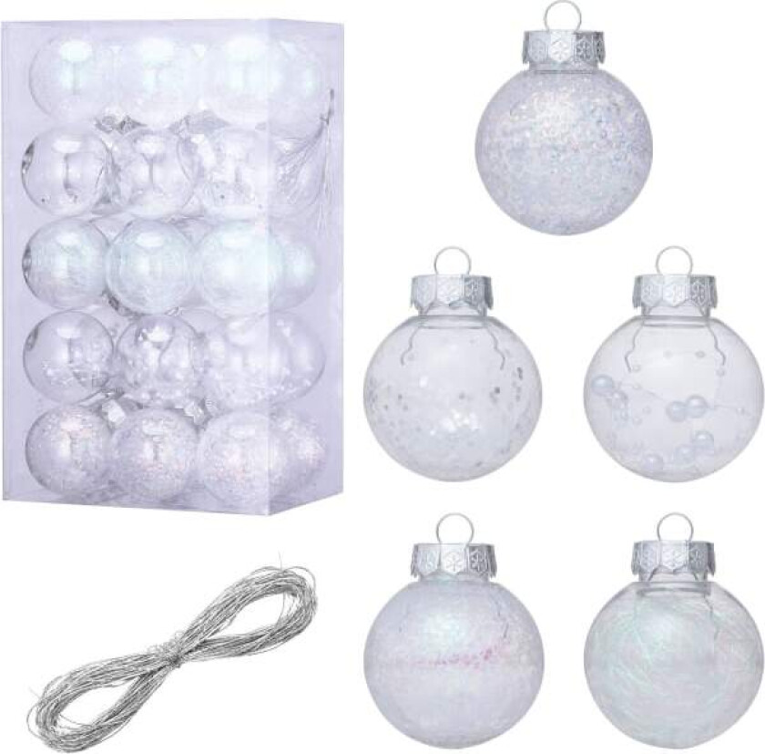 30 stk Julekulepynt til Juletreet, Knusefritt Klar