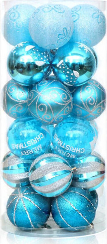 24 stk 6cm Julepynt trekule hengende julekule