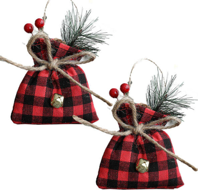 Julegavepose i lerret, gavepose i små gaveposer