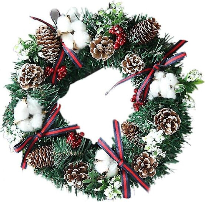 Julekransholder, Julekrans 30CM, Dørkrans, Dørhengende Dekorativ Henger, PVC Rattan Ring, Utendørs Juledekorasjon