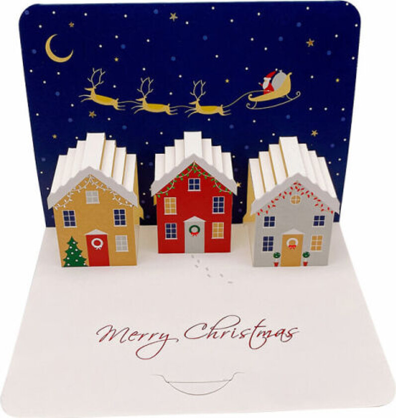 Mub- 2023 julehilsen kort tredimensjonalt gratulasjonskort julegave velsignelsesmelding håndskrevet takkekort hus