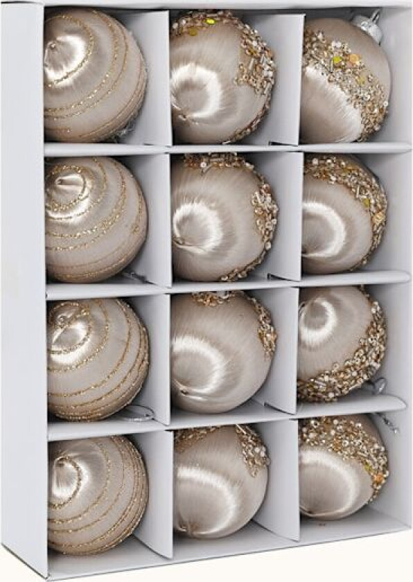 Julepynt med silkebånd, julekuler, juletrepynt, gaver Aprikose