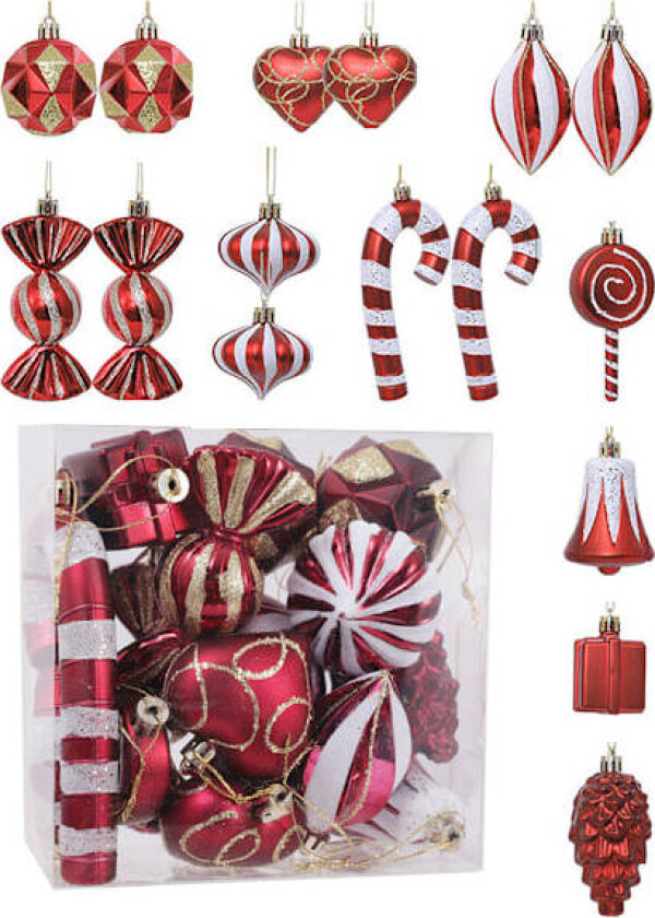 16 stk Julekuler Ornamenter til Juletreet, Julekuler Ornamenter, Juletre Ornament