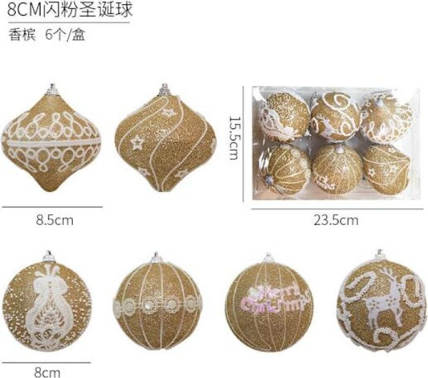 Julekuler Juletrærpynt Fargerike Kuler Henger Julemateriale Tilbehør DIY Julepynt A