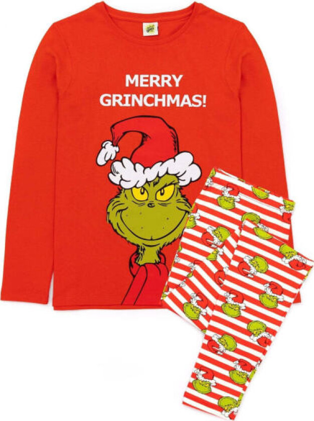 The Grinch - Pyjamas for kvinner - Julemotiv NS6574 (L) (Rød/Grønn/Hvit)