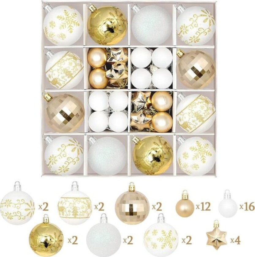 Julekuler Julepynt Plast Julekuler, Julepynt Sett, Julepynt, Sorte Julekuler