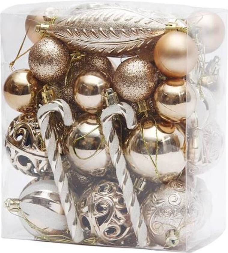 Julekuler Ornamentsett, Uknuselig Plast Klar Dekorative Kuler for Juletrepynt Høytidsbryllupfest