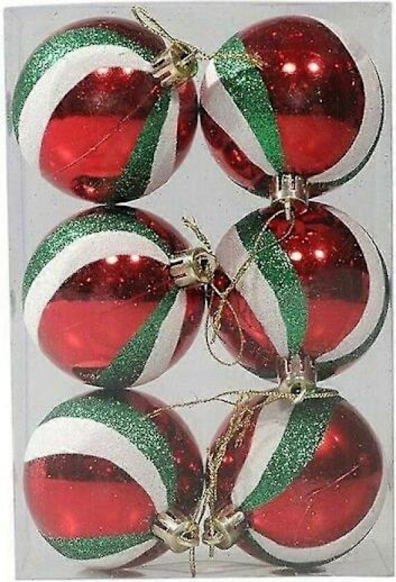 6 stk Julekulepynt til Juletreet, Hjemmefestdekorasjon
