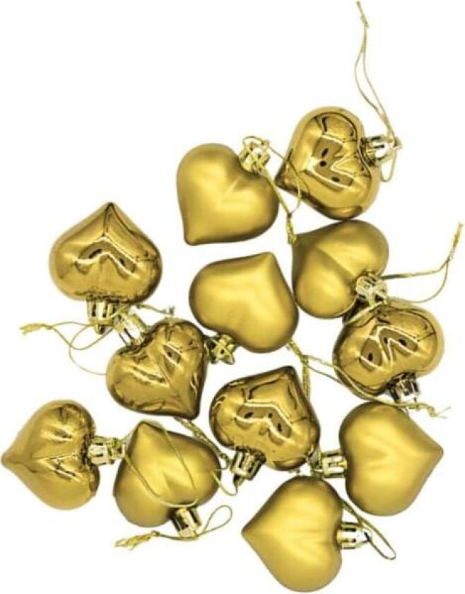 12 stk julekulepynt hjerteform juledekorasjoner