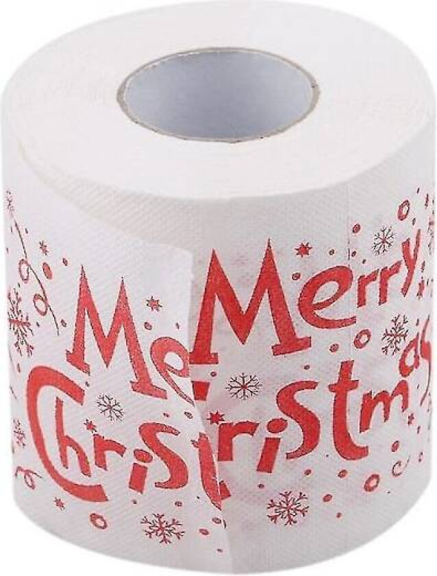 Toalettpapir med julemønster, fargerik, julenissen, juletre, trykt papir
