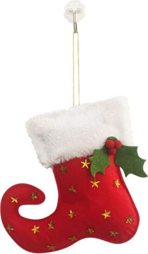 Julekuler i plysj med imitert pelsmansjett