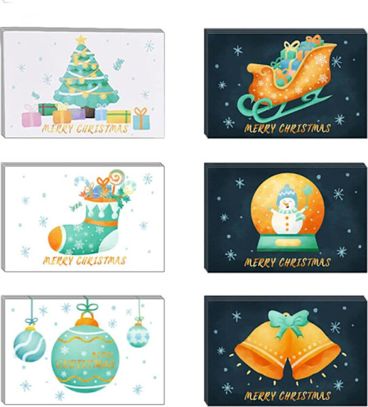 24 stk julekort eller gratulasjonskort, håndlagde gratulasjonskort med blanke