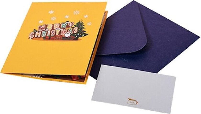 God jul 3D popup-gratulasjonskort for jul nyttårskort vinterferiepostkort gaver med konvolutt