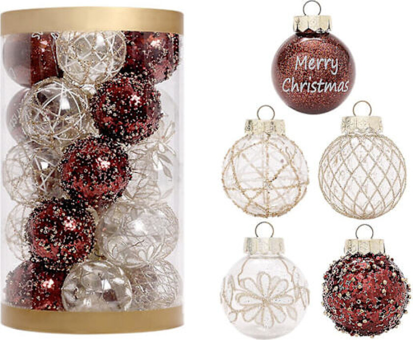 Julekuler Ornamenter til Juletreet, 2.36 tommer Juletrær Ornamenter Dekorasjoner med Hengende Tau Flerfarget Dekorasjon for Høytiden coffee