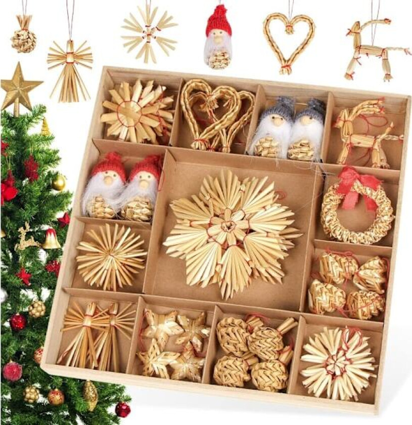 DIY Adventskalender, Julekalendere, 24 Dagers Nedtelling Julekalender Lag Din Egen, med Designklistremerker og Tretre Klips - 67