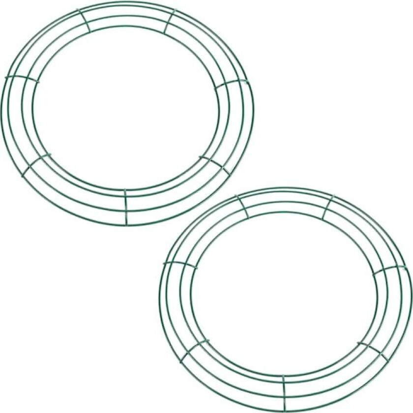 2 Pakke Juletråd Kransringer 14 tommer - 35cm Rund Trådkranse Ramme for Julekrans Lagringsringer Base, Bryllupsgirlander Ring. 35cm