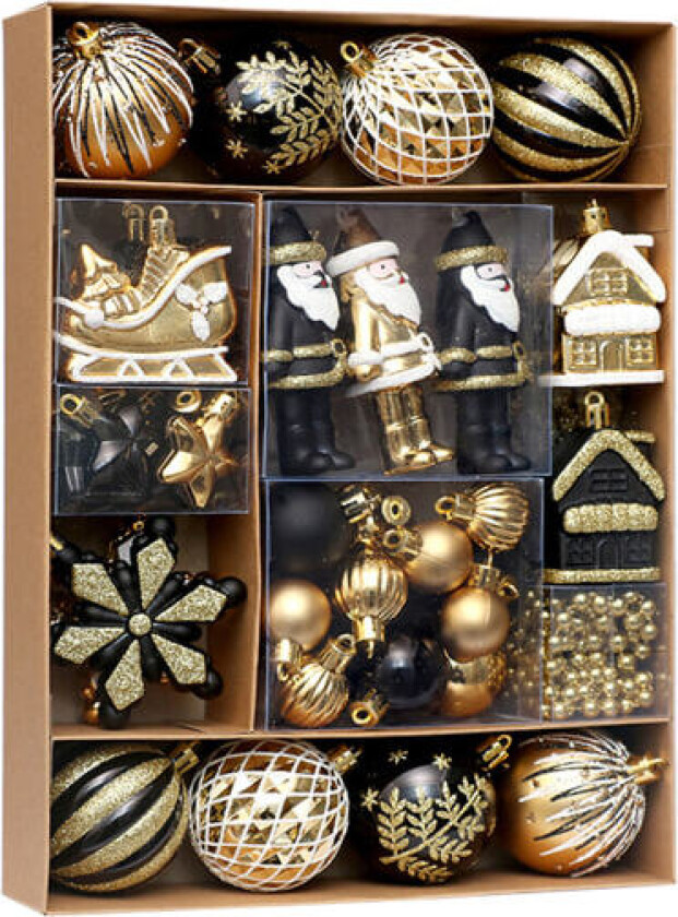 50 stk julekule sett, knusesikre julekule ornamenter