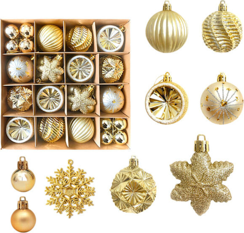 Julepynt, 6 cm fargerike malte julekuler, gaver, trepynt til juletreet.