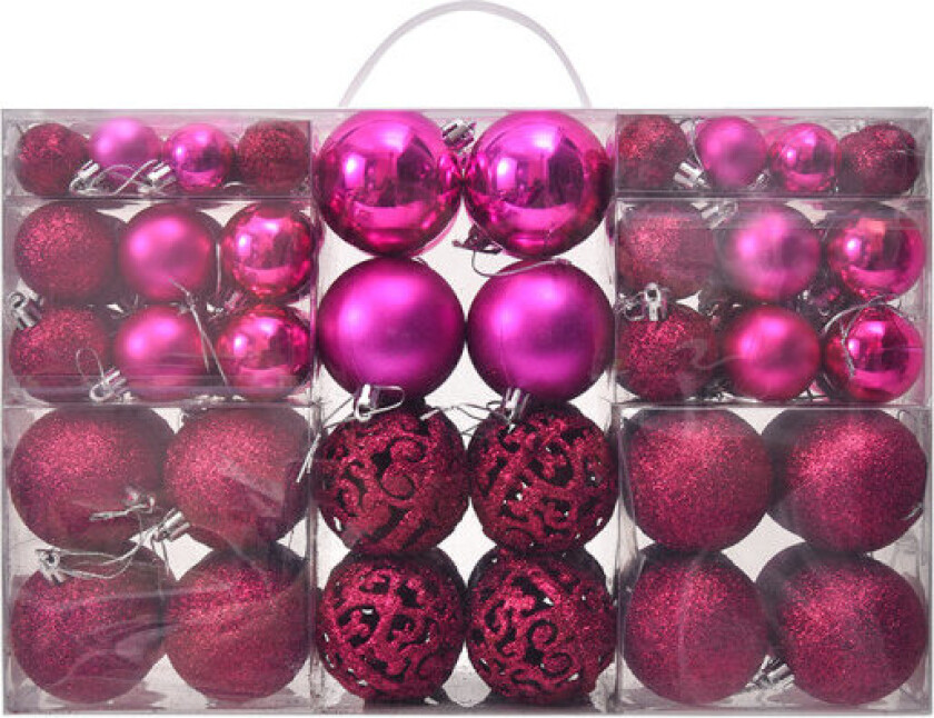 Rose Red 100 stykker julekuler juledekorasjonssett Gl
