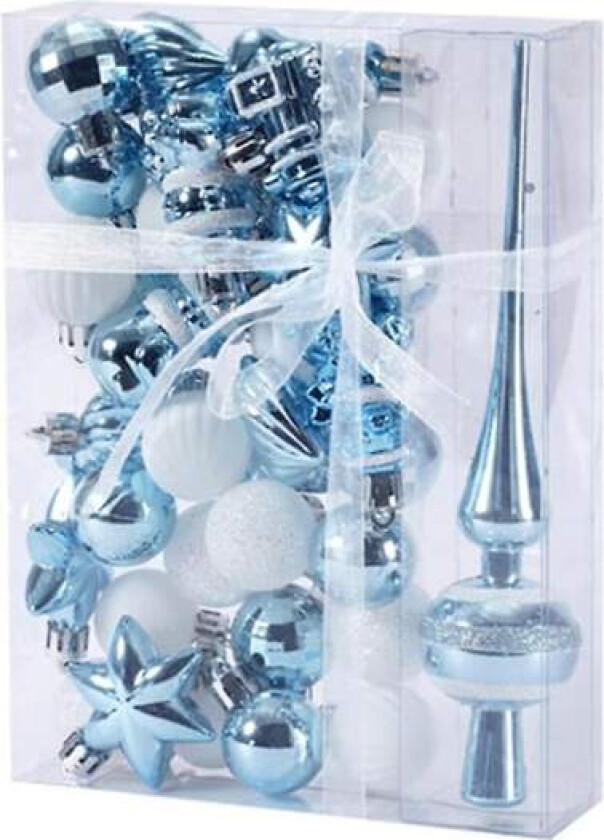 34 Julekuler Julerispyntsett, Plast Knusefritt