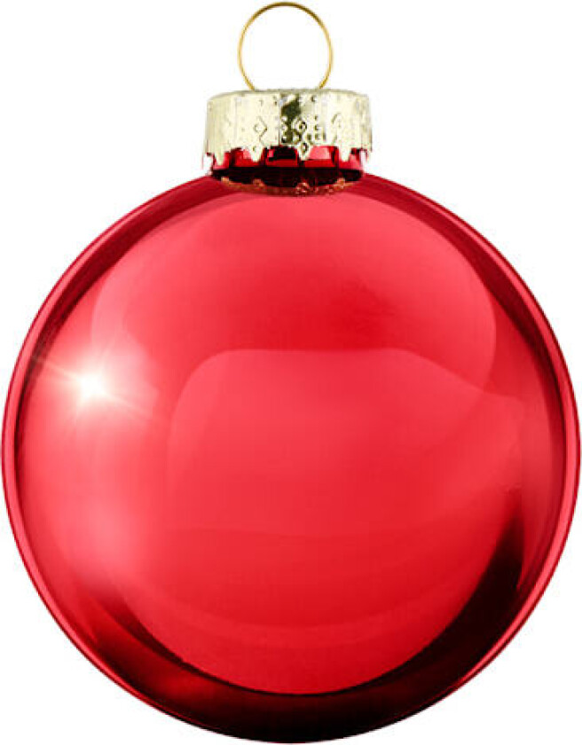 Julekuler i glass 8 cm 6-pakning - Rød
