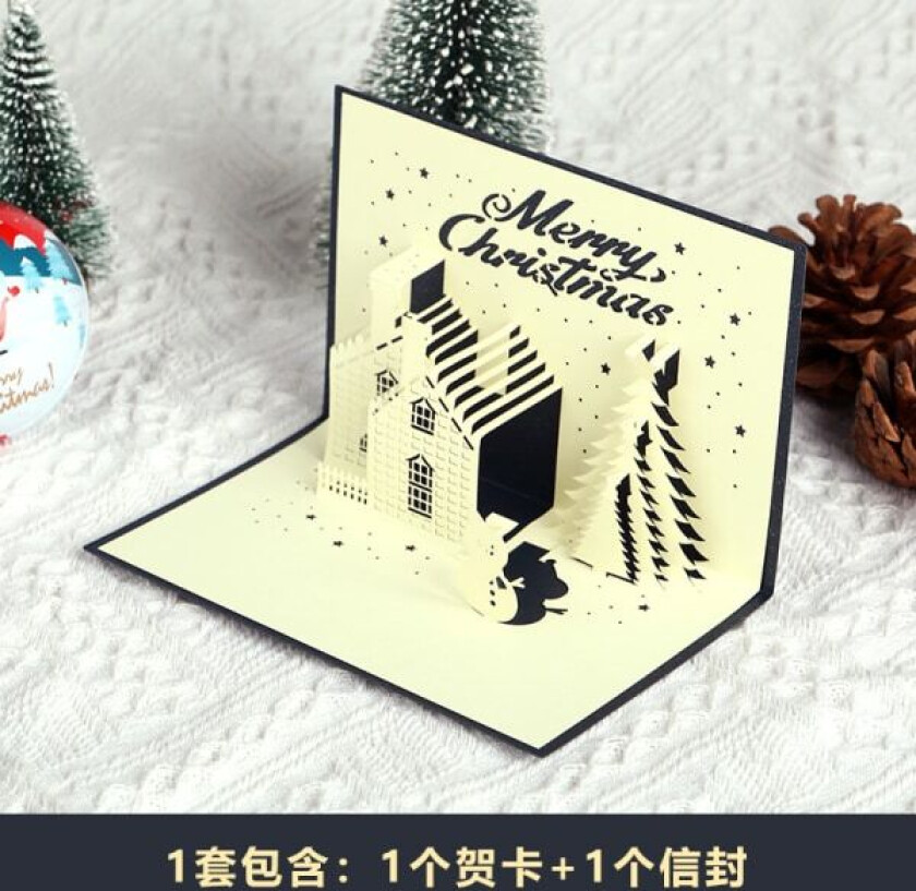 Mub- stereoskopisk julehilsen 3d Melding for juletegnefilm juletre Liten kort gave gratulasjonskort Stjärna Blå