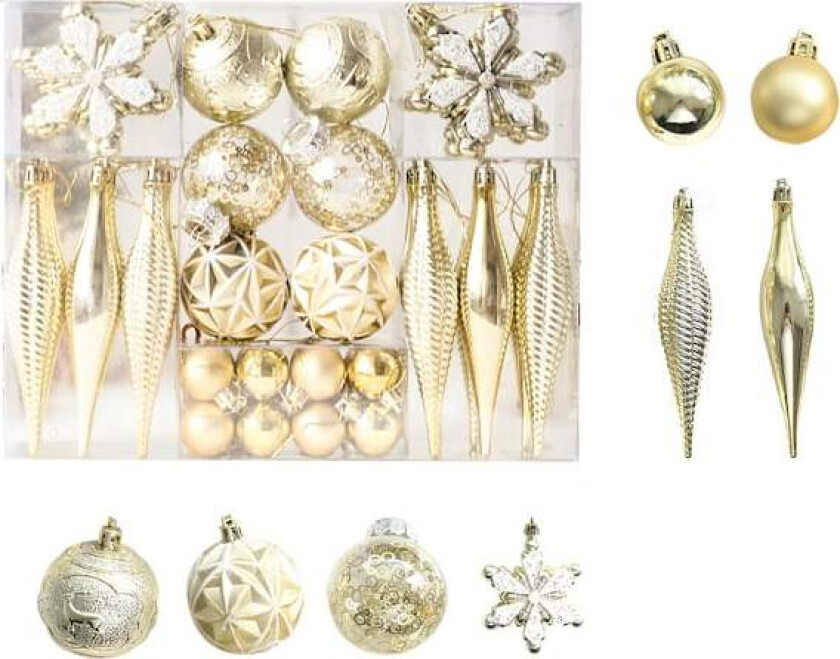 Julekulespynt, Uknuselige Julekulesett for Juletrepynt, Høytider, Hjem, Festpynt, Trepynt